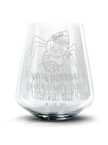 Mr. & Mrs. Panda Glas Spinne Agathe Kaffee mit Spruch in Transparent