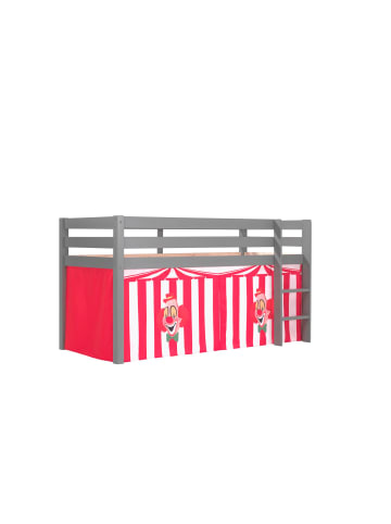 58 aufm Kessel KINDERBETT Karolina 210x114x106 Massivholz Grau Textilset Zirkus