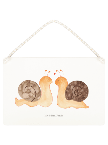 Mr. & Mrs. Panda Deko Schild Schnecken Liebe ohne Spruch in Transparent
