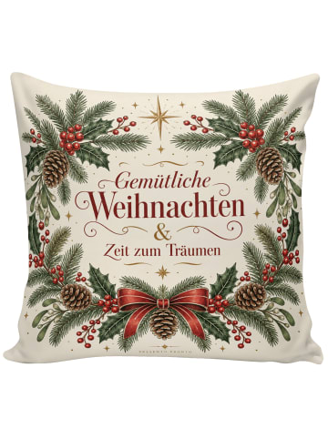 Sofa Kissen Weihnachtsarrangement nostalgisch D... in Weiß