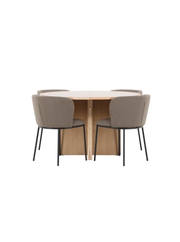 ebuy24 Essgruppe Strada Whitewash 120 x 120 cm