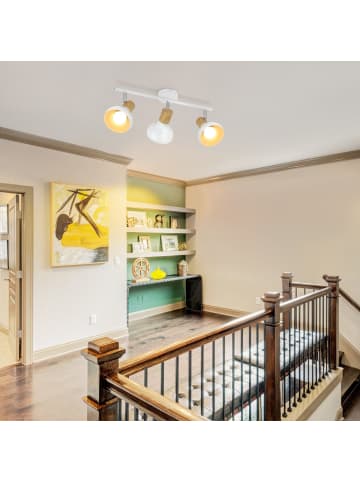 ZMH Deckenleuchte in Weiß 3-flammige E14 Vintage Metall Deckenspots