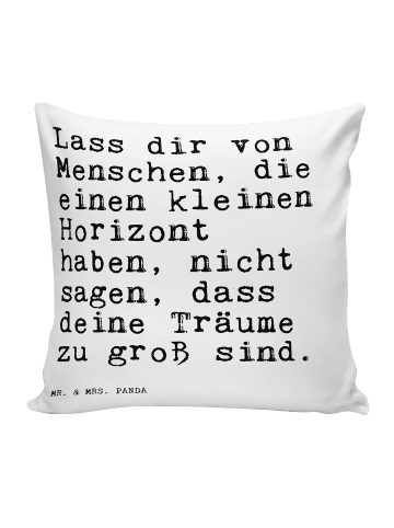 Mr. & Mrs. Panda Kissen 40x40 Lass dir von Menschen,... mit Spruch in Weiß