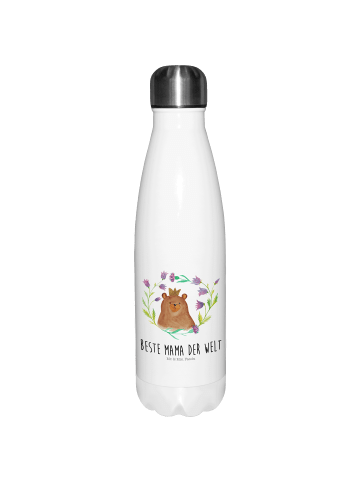 Mr. & Mrs. Panda Thermoskanne Bär Königin mit Spruch in Weiß