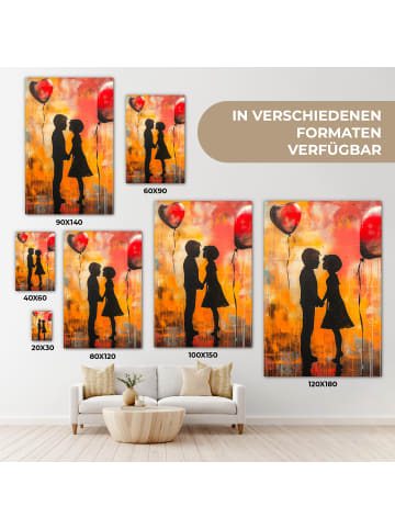 MuchoWow Leinwand Bilder Silhouette Liebe