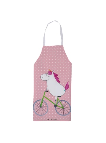 Mr. & Mrs. Panda Schürze Einhorn Radfahrer ohne Spruch in Rot Pastell