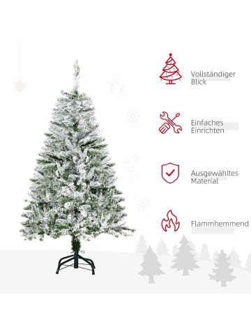 HOMCOM Weihnachtsbaum-105L x 105B x 180H cm-Grün+Weiß