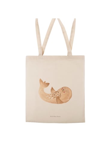 Mr. & Mrs. Panda Henkeltasche Robbe Liegen ohne Spruch in Creme