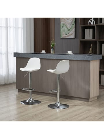 HOMCOM Barhocker-38L x 42B x 82-104H cm-Weiß