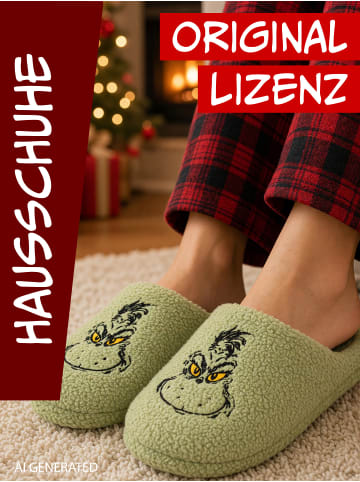 The Grinch Hausschuhe Slipper Pantoffeln Puschen Schlappen in grün