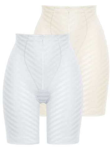 Felina 2er Pack Langbein Miederhose in champagner weiss