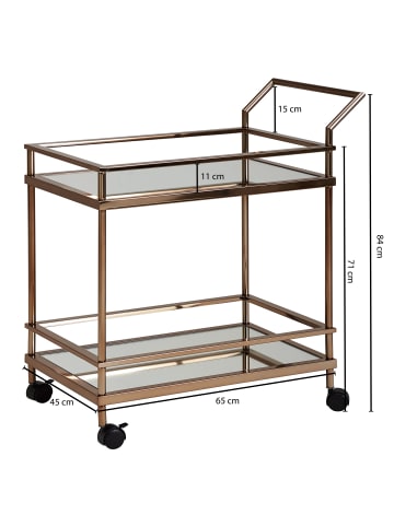 FineBuy Servierwagen in Gold / Metall / 45x65x84