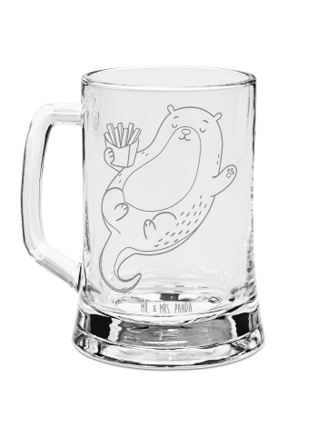 Mr. & Mrs. Panda Bierkrug Otter Schwimmbad Pommes ohne Spruch in Transparent