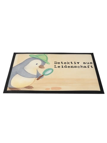 Mr. & Mrs. Panda fußmatte Detektiv Leidenschaft Design mit Spruch in Weiß