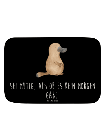 Mr. & Mrs. Panda Badezimmerteppich Schnabeltier Mut mit Spruch in Schwarz