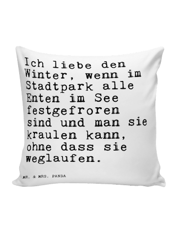 Mr. & Mrs. Panda kuschelkissen 40x40 Ich liebe den Winter,... mi... in Weiß
