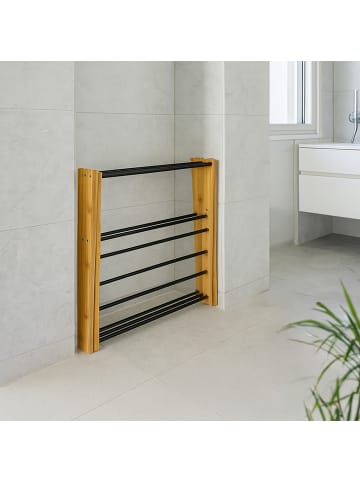 relaxdays Wäscheständer in Natur/ Weiß - (B)73 x (H)115 x (T)33 cm