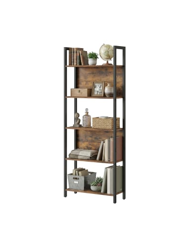 VASAGLE Bücherregal Barnet in Braun-schwarz - (B)62 x (H)165 x (T)24 cm
