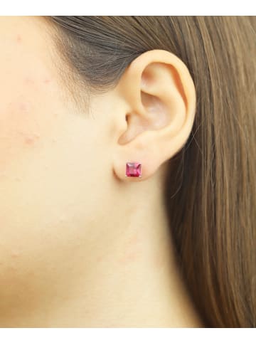 Diamant L'éternel Ohrringe aus 585 Weißgold mit Rubin
