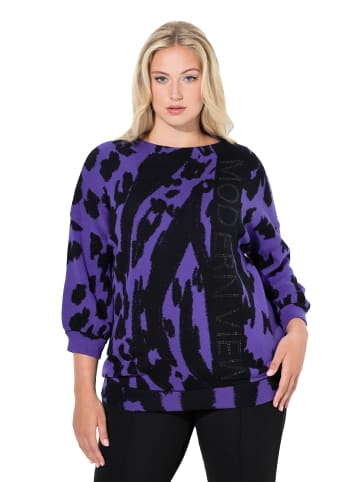 Ulla Popken Jacquard-Pullover in lila