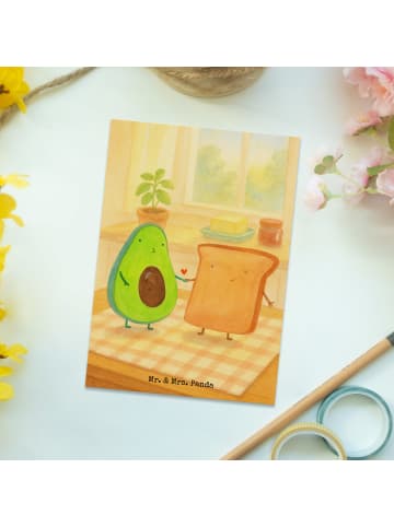 Mr. & Mrs. Panda Grußkarte Avocado Toast Design ohne Spruch in Weiß