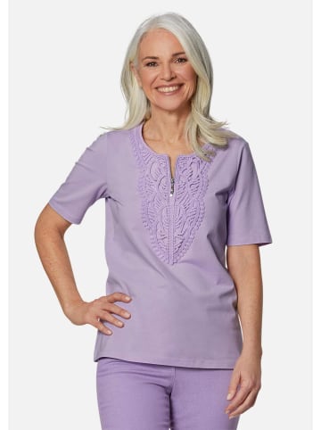 GOLDNER Elegantes Jerseyshirt mit Rundhals in pastelllila