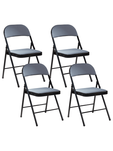 Beliani 4er-Set Konferenzstuhl SPARKS in Grau/Schwarz