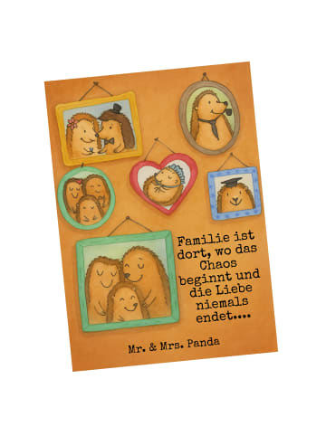Mr. & Mrs. Panda Postkarte Igel Familie Design mit Spruch in Weiß