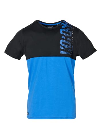 KOROSHI Kurzarm T-Shirt in blau