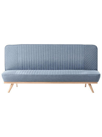 Beliani Schlafsofa KALFAFEL in Blau/Braun - (W) 191 x (H) 84 x (L) 73 cm