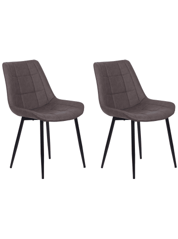 Beliani 2er-Set Esszimmerstuhl MELROSE II in Braun/Schwarz