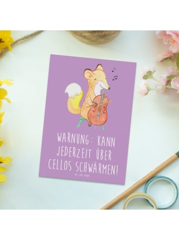 Mr. & Mrs. Panda Postkarte Zeichenllo Schwärmerei mit Spruch in Lavendeltraum