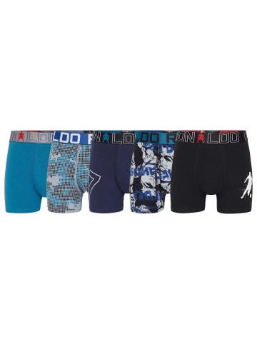 CR7 Boxershort 5er Pack in Schwarz/Blau/Türkis