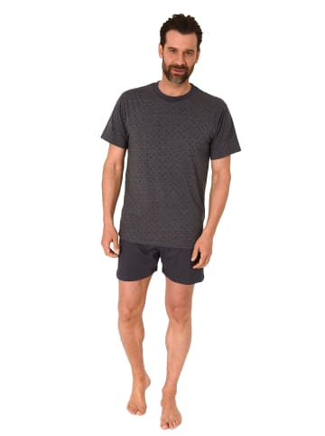 NORMANN Kurzarm Schlafanzug Shorty Pyjama print - 86209 in anthrazit-mel.