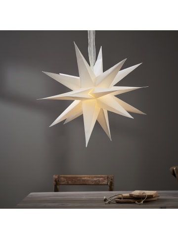 MARELIDA Papierstern 3D Stern mit Dekoband hängend 18-zackig D: 55cm in weiß