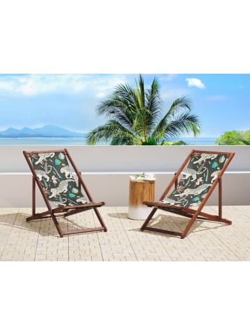 Beliani 4-tlg Gartenliege ANZIO in Braun/Blau/Grün