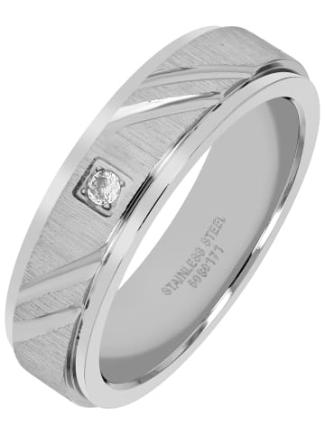 Adeliás Damen Ring aus Edelstahl mit Strass Steinchen in silber