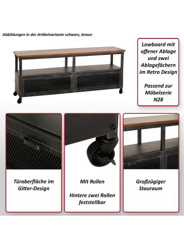 MCW Lowboard N28, Schwarz, natur