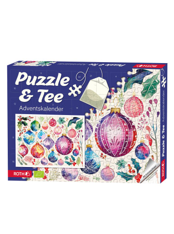 ROTH Puzzle und Tee-Adventskalender Motiv Baumschmuck in Lila