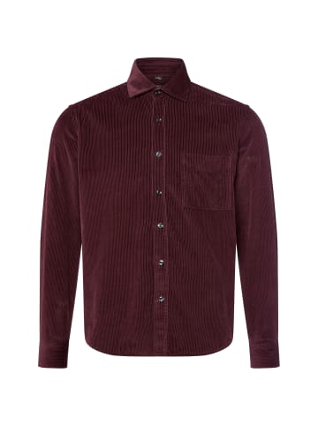 Nils Sundström Cordhemd in aubergine - 0004