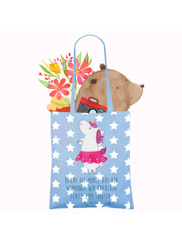 Mr. & Mrs. Panda Tragetasche Einhorn Ballerina mit Spruch in Sky Blue