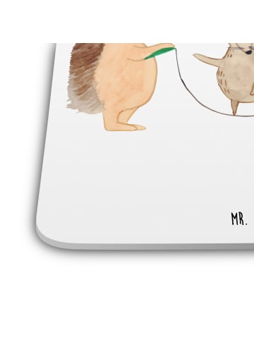 Mr. & Mrs. Panda Tassenuntersetzer Igel Seilhüpfen ohne Spruch in Weiß