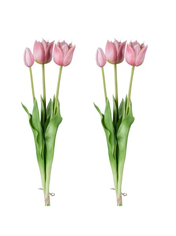 Creativ green 2er Set: Deko-Tulpenbund in rosa