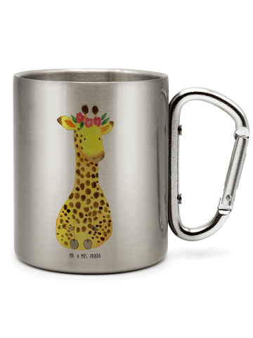 Mr. & Mrs. Panda Edelstahlbecher Giraffe Blumenkranz ohne Spruch in Silber