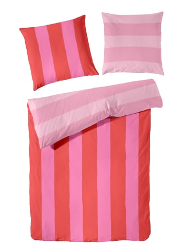 Hahn Haustextilien Bettwäsche Renforce Color Block in rosa