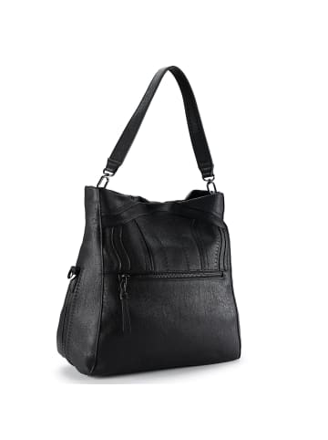 Desigual Embro Loverty Schultertasche 33 cm mit Dehnfalte in schwarz