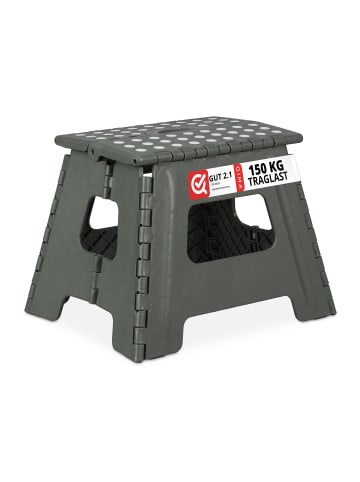 relaxdays 10x Klapphocker in Hellgrau - (B)37 x (H)30 cm x (T)29 cm