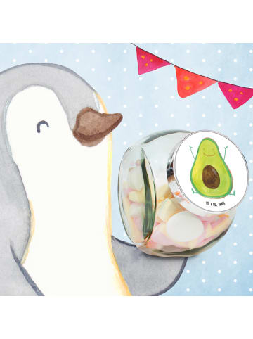 Mr. & Mrs. Panda Bonbonglas Avocado Glücklich ohne Spruch in Weiß