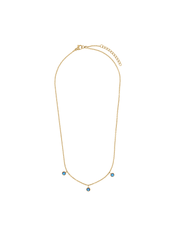 Amor Kette mit Anhänger Edelstahl, IP gold in Blau