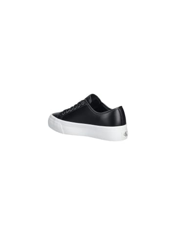 CALVIN KLEIN JEANS Schwarz Leder Low-Top-Sneaker